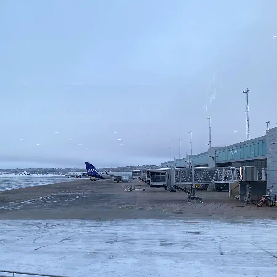 Snowy airport