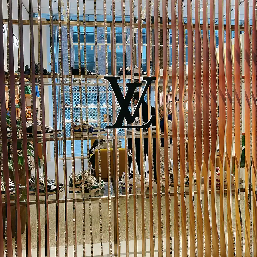 Louis Vuitton logo on the wall