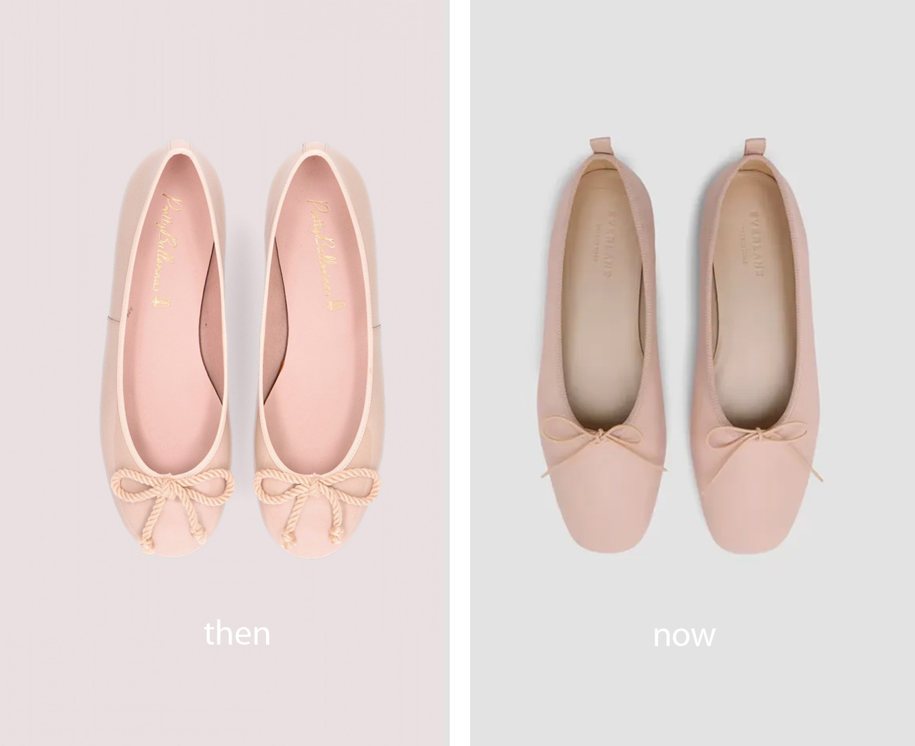 ballerina flats then and now