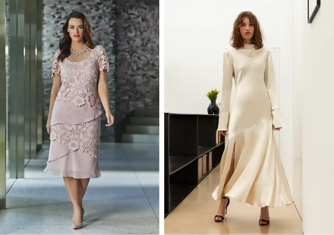 a old-fashioned and a modern dress comparison